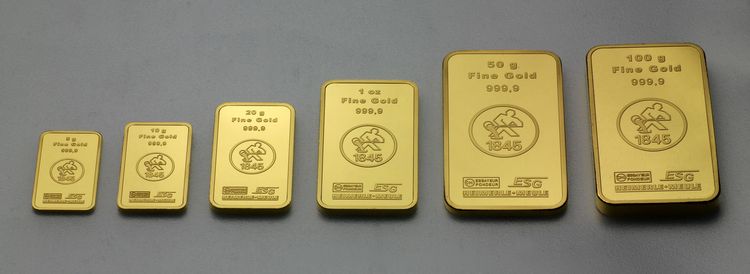 Geprägte Goldbarren Geprägte Goldbarren