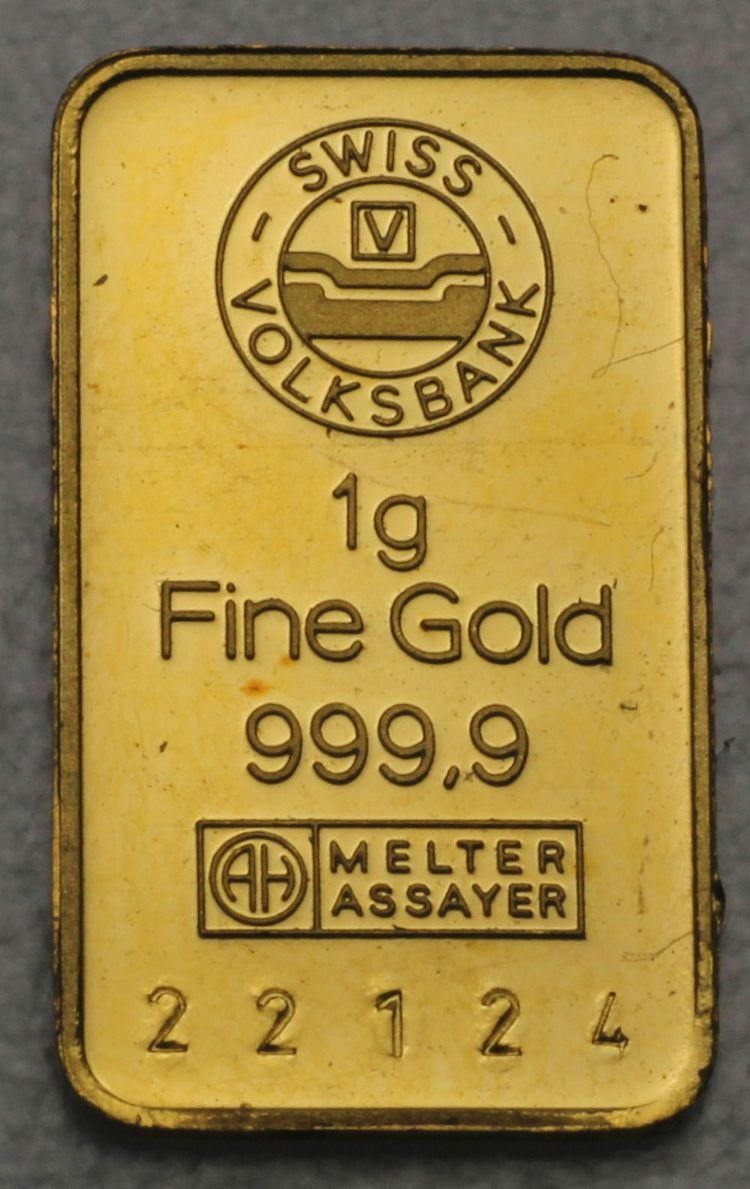 1g Barren Swiss Volksbank 1g Barren Swiss Volksbank