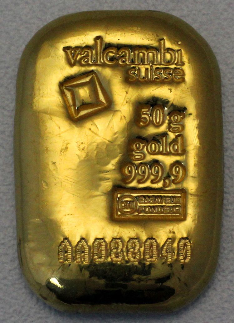 50g Gold gegossen Valcambi 50g Gold gegossen Valcambi