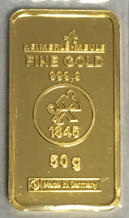 50g Goldbarren Heimerle-Meule