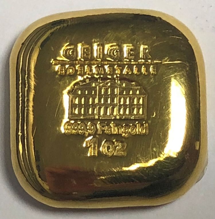 1oz Goldbarren Geiger quadratisch