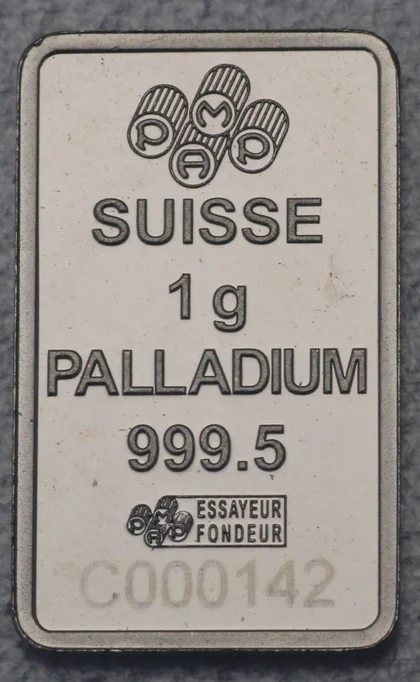 1g Palladiumbarren PAMP