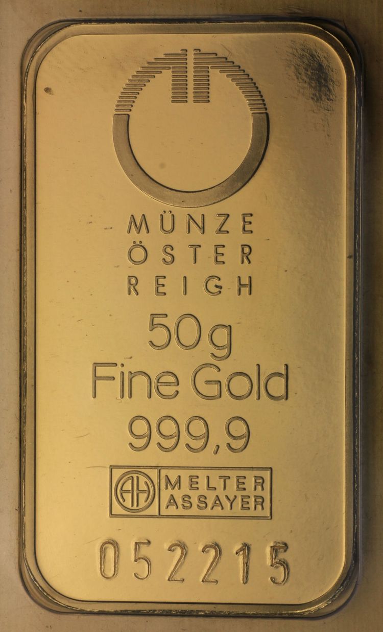 50g Goldbarren Münze Österreich