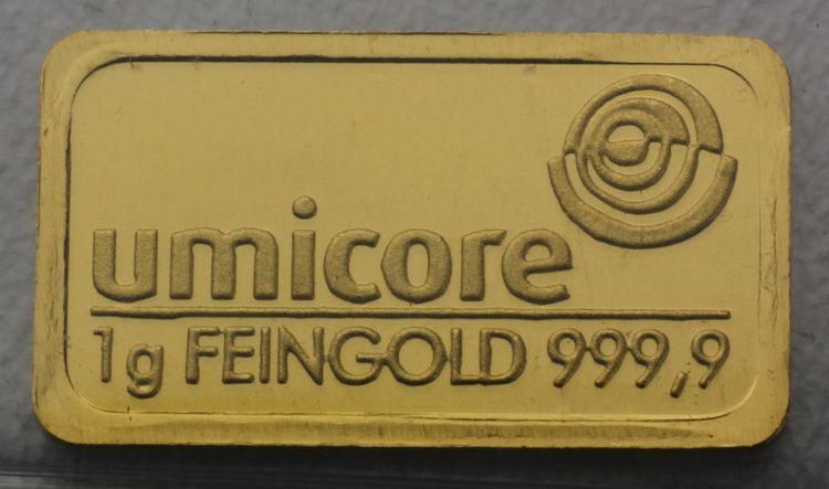 1g Goldbarren Umicore 1g Goldbarren Umicore