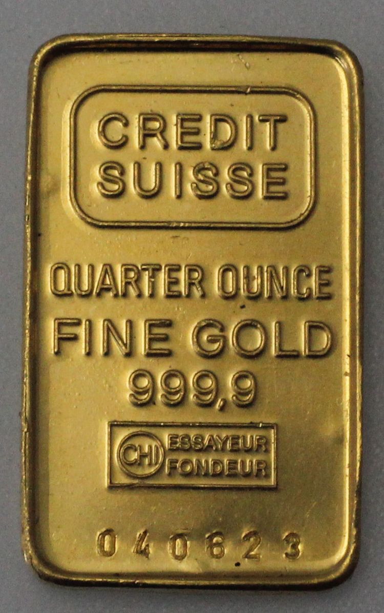 1/4oz Credit Suisse Goldbarren