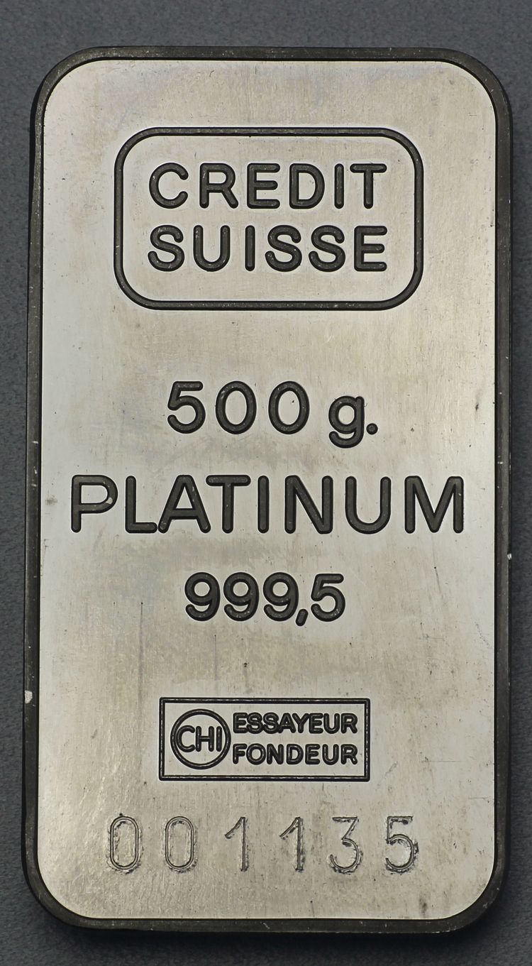 500g Platinbarren Credit Suisse