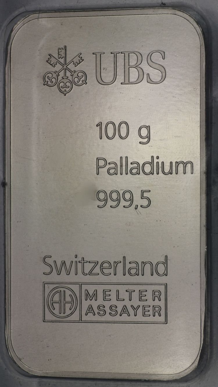 100g Barren Palladium UBS