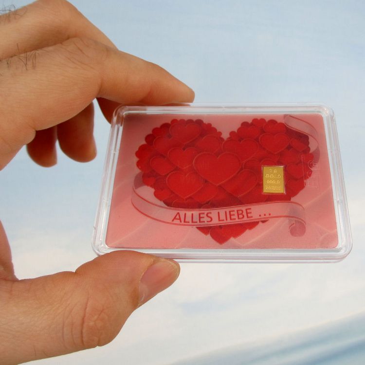 1g Goldbarren Flip-Motiv Alles Liebe 1g Goldbarren Flip-Motiv Alles Liebe
