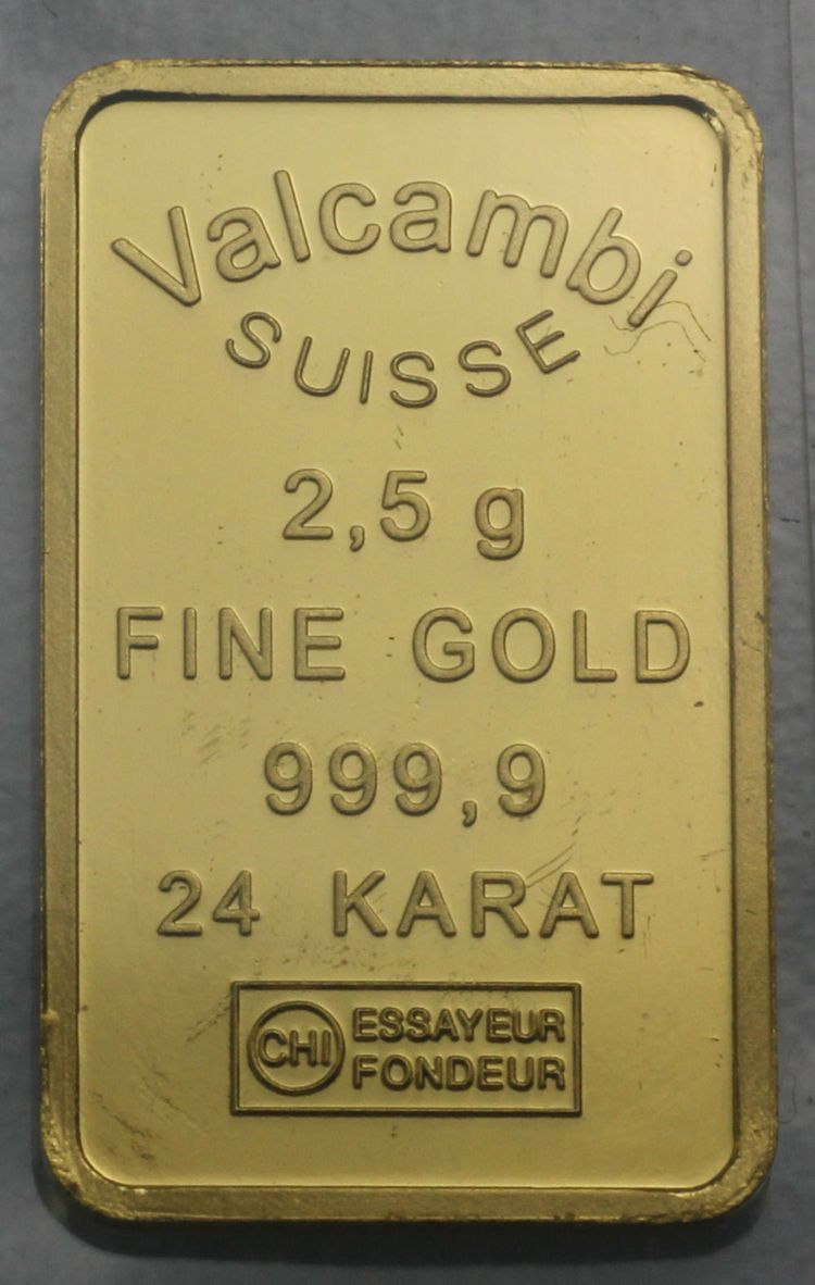 24K Goldbarren Valcambi 2,5g