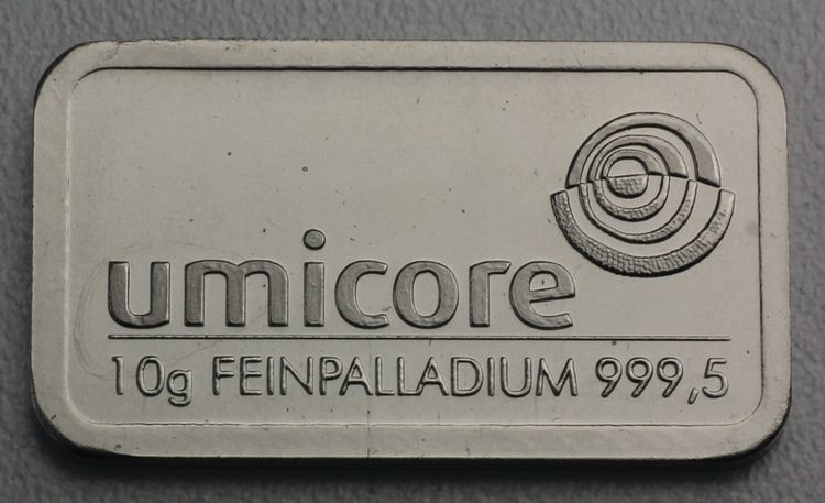 10g Palladiumbarren Umicore