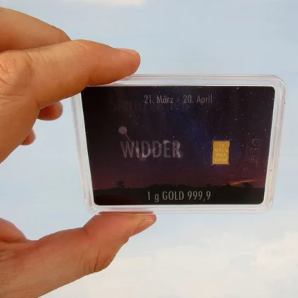 1g Goldbarren Sternzeichen Widder