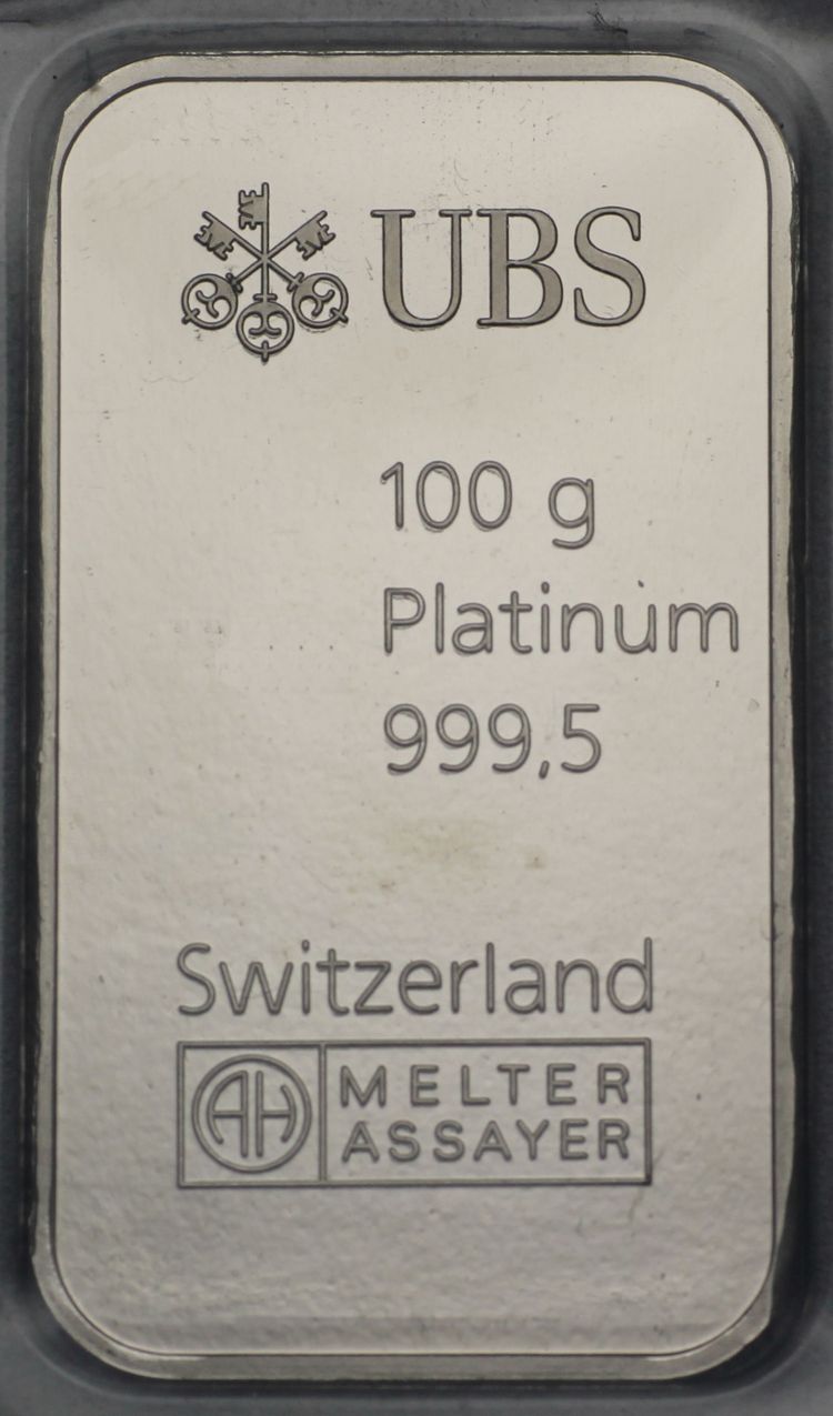 100g Platinbarren UBS