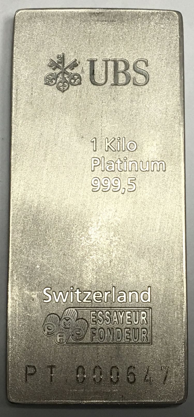 1kg Platinbarren UBS Pamp 1kg Platinbarren UBS Pamp