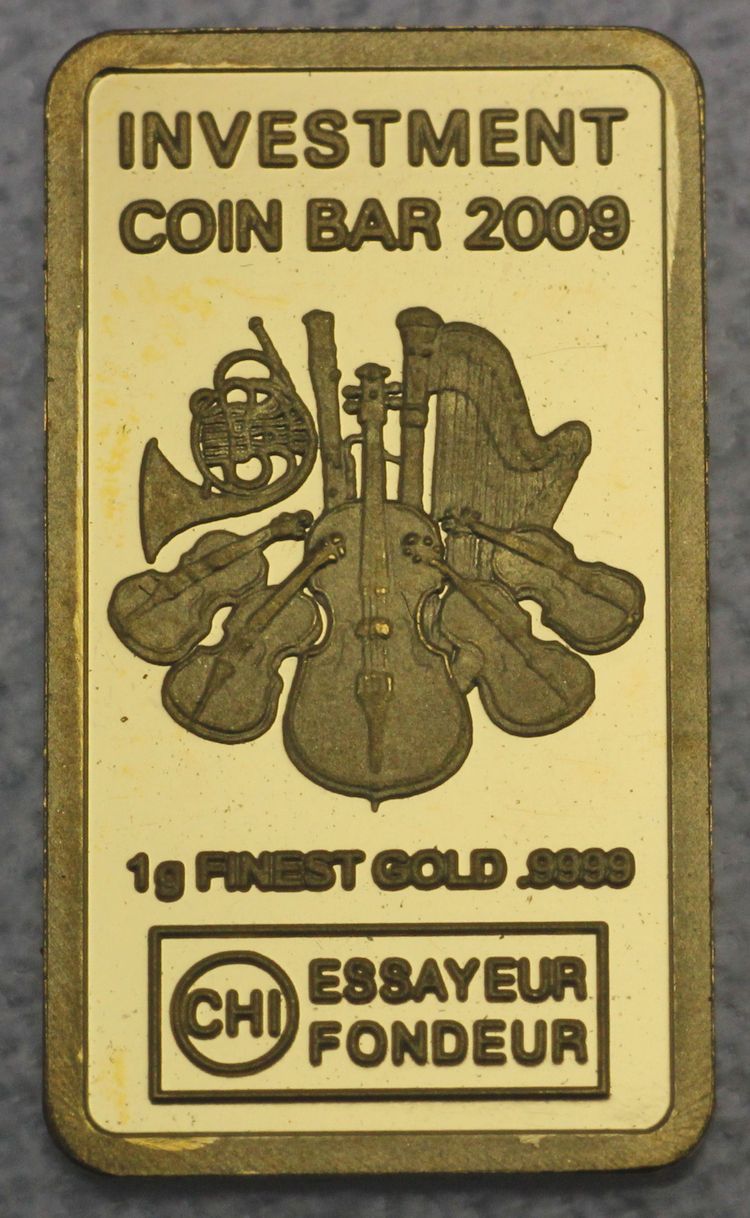 1g Goldbarren Motiv Philharmoniker Instrumente 1g Goldbarren Motiv Philharmoniker Instrumente