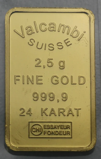 24K Goldbarren Valcambi 2,5g