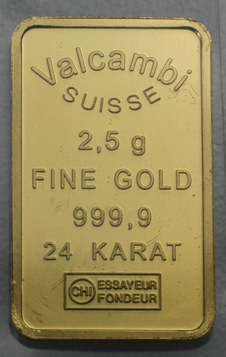 24K Goldbarren Valcambi 2,5g 24K Goldbarren Valcambi 2,5g