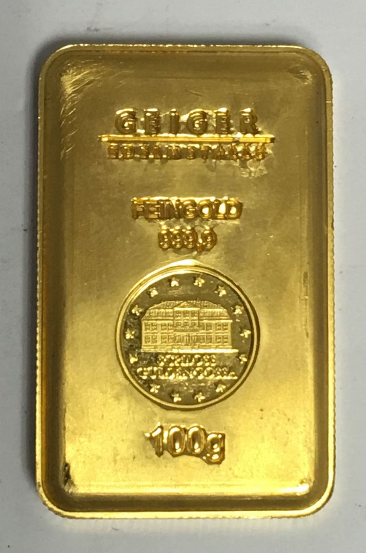 Geiger Edelmetalle Security Line Goldbarren 100g Geiger Edelmetalle Security Line Goldbarren 100g