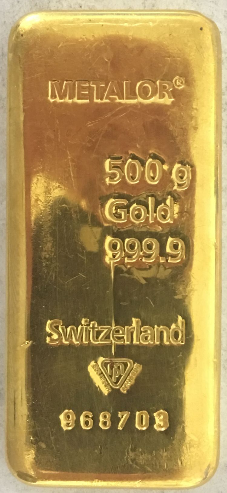500g Goldbarren Metalor