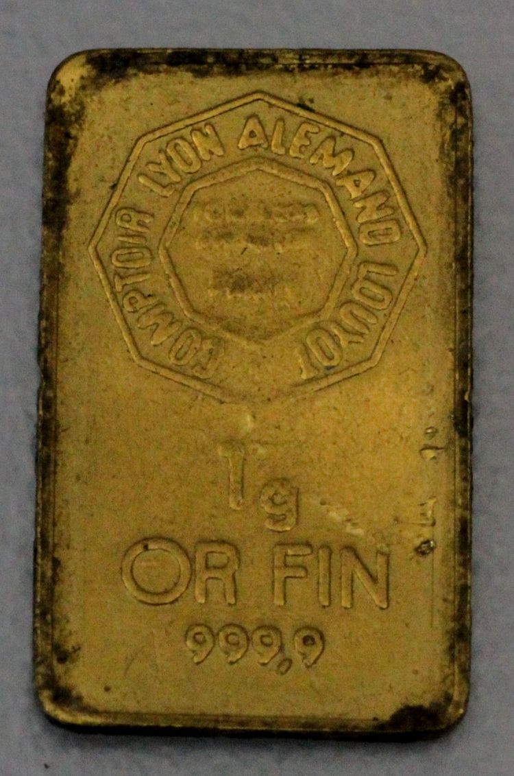 1g Goldbarren Lyon Frankreich