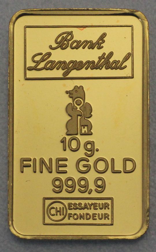 10g Fine Gold Bank Langenthal