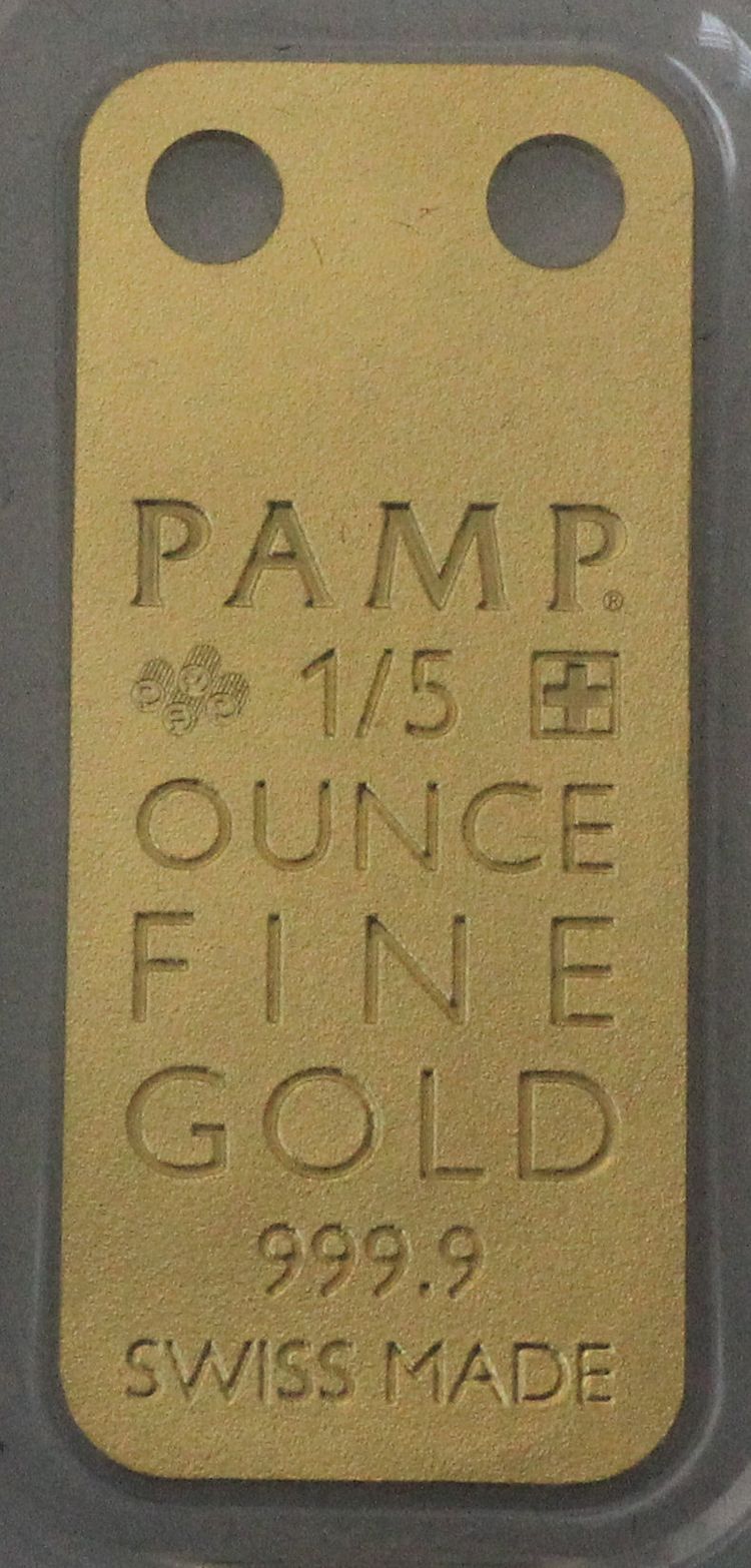 1/5oz Goldbarren Anhänger Pamp 1/5oz Goldbarren Anhänger Pamp