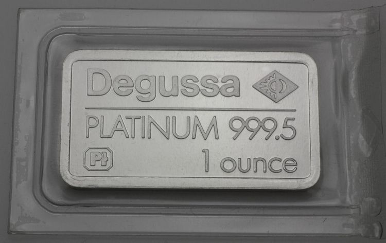 1oz Platinbarren Degussa