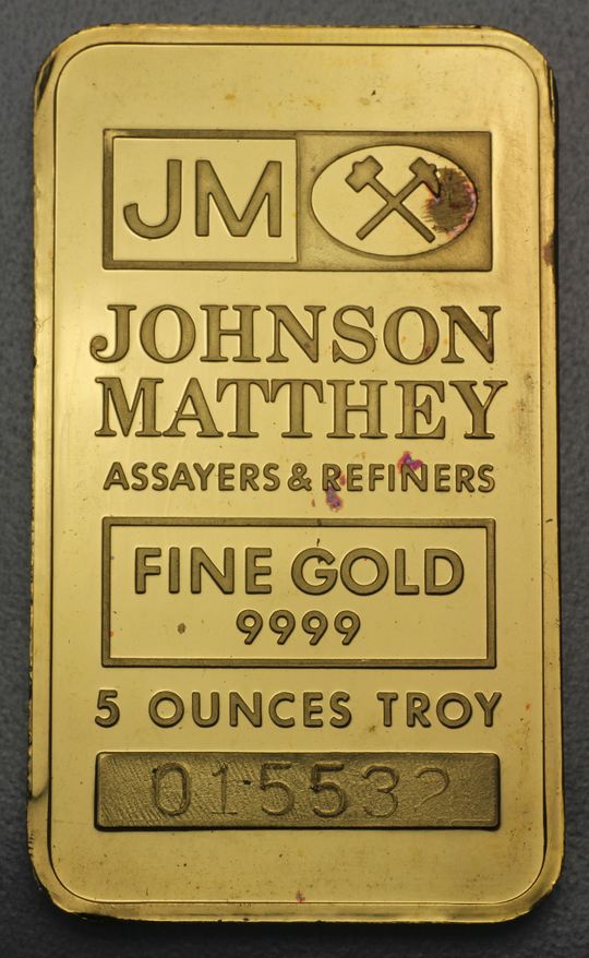 5oz Gold (155,5g) Barren Johnson Matthey