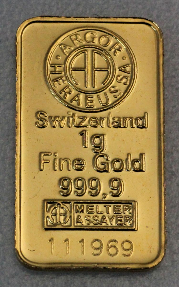 Goldbarren Fälschung 1g Argor-Heraeus