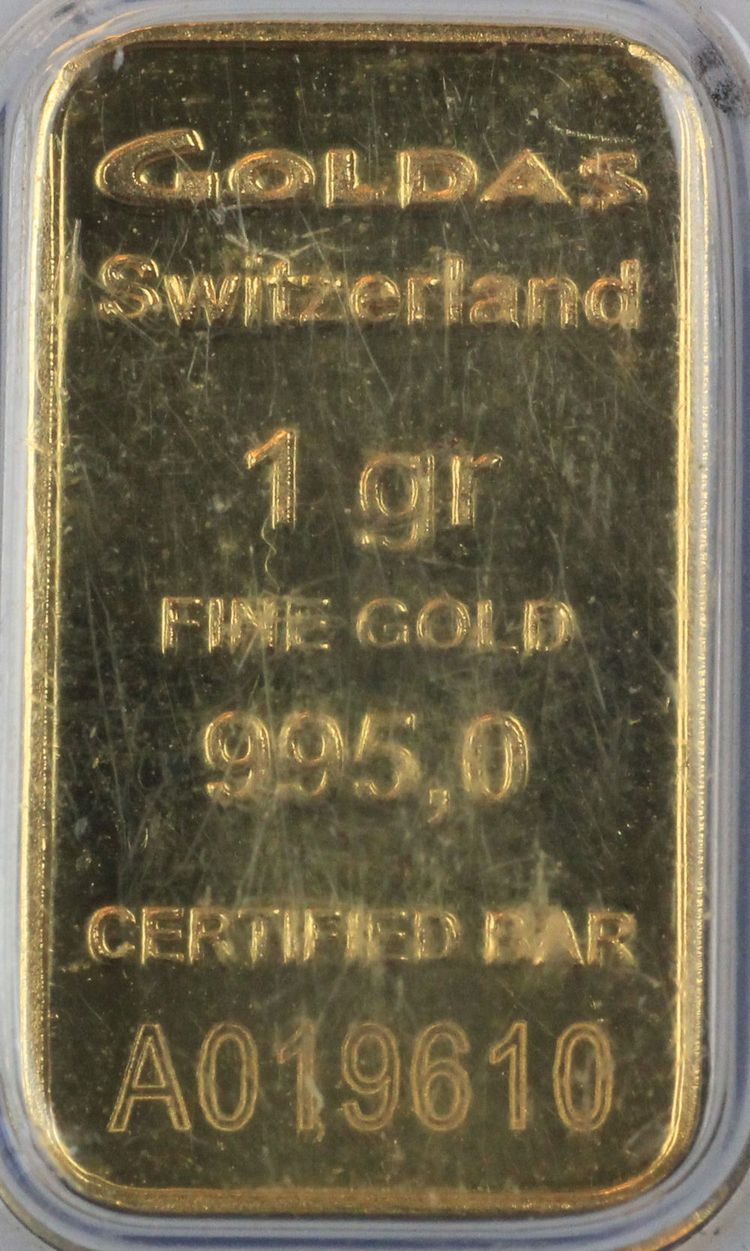 1g Feingold von Goldas, Schweiz 1g Feingold von Goldas, Schweiz