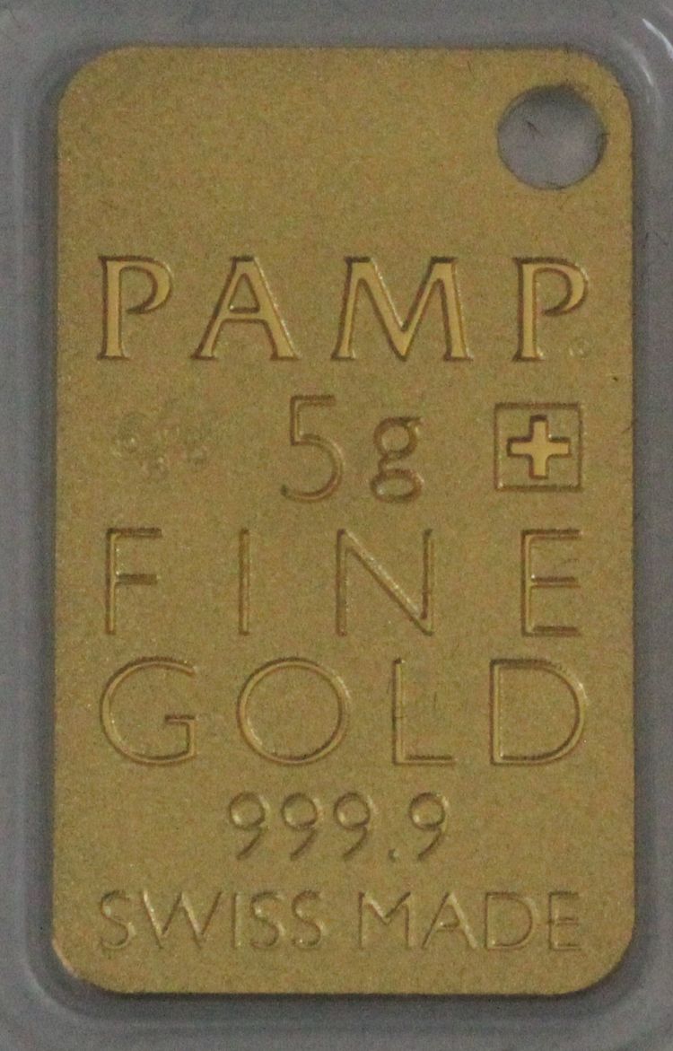 5g Goldbarren Anhänger Schmuckbarren PAMP