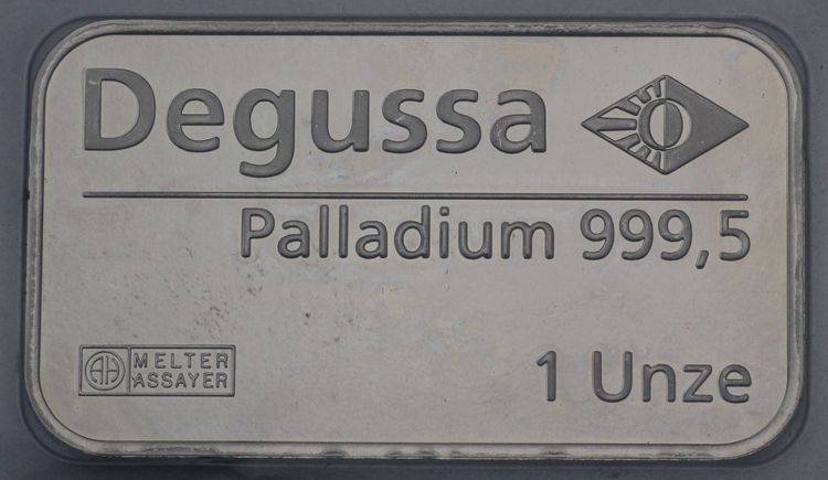 1oz Palladiumbarren Degussa Goldhandel AH 1oz Palladiumbarren Degussa Goldhandel AH