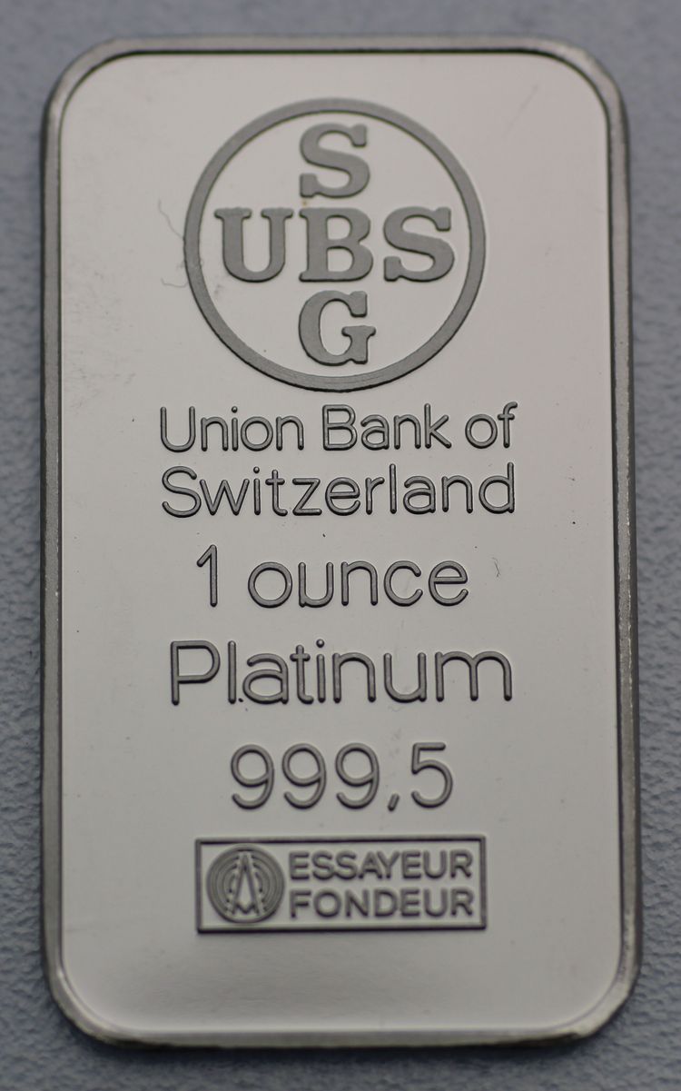 1 Unzen Platinbarren UBS