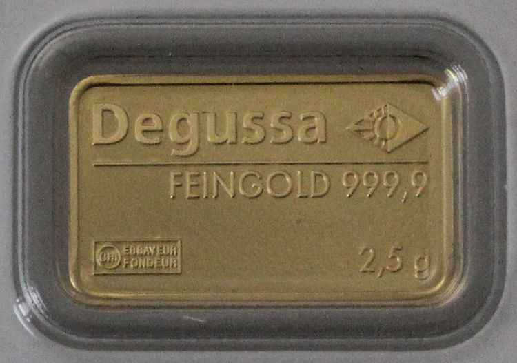 2,5g Goldbarren Degussa Goldhandel (Valcambi)