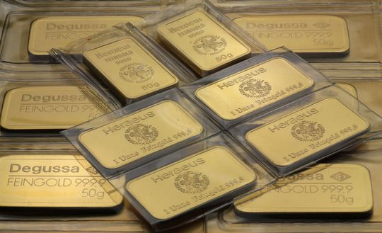 Eingeschweißte Goldbarren in 1A Zustand