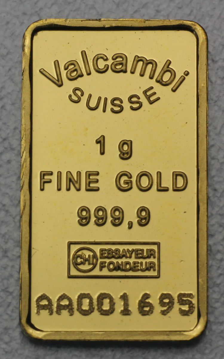 1g Goldbarren Valcambi 1g Goldbarren Valcambi