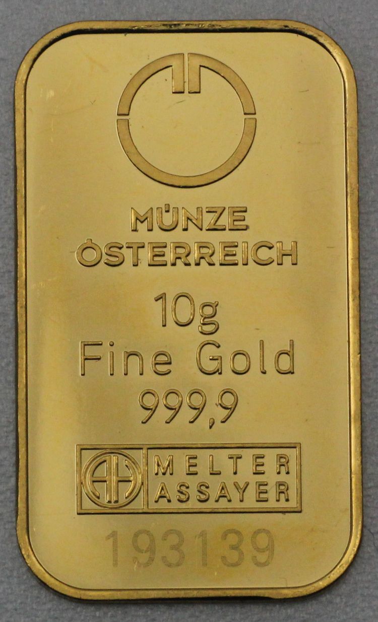 10g Goldbarren Münze Österreich