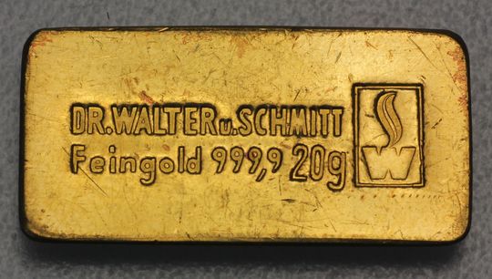 20g Goldbarren der Dr. Walter+Schmitt GmbH