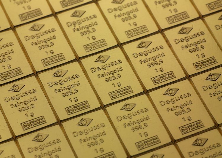 50 x 1g Gold Tafelbarren Degussa