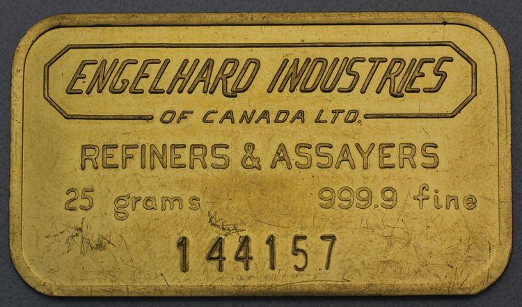 25g Goldbarren Engelhard Industries Canada