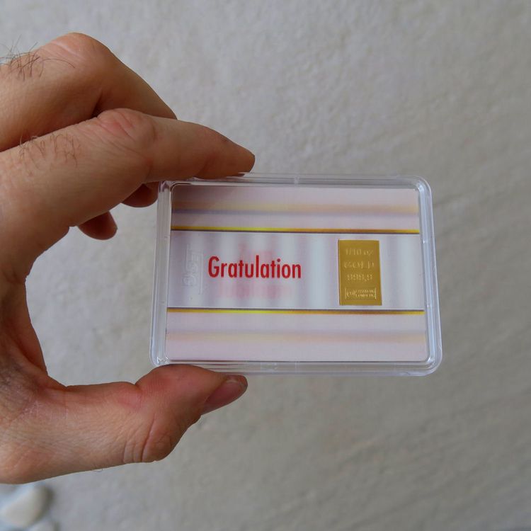 Goldbarren mit Motiv Gratulation... Goldbarren mit Motiv Gratulation...