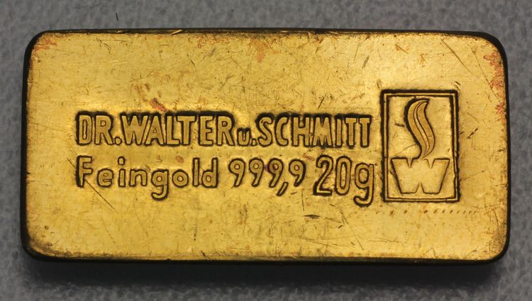 Dr. Walter und Schmitt Goldbarren 20g
