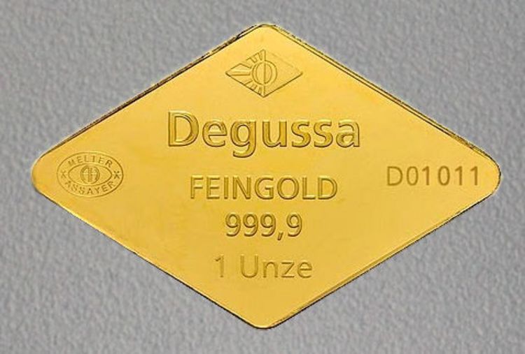 1oz Rautenbarren Degussa