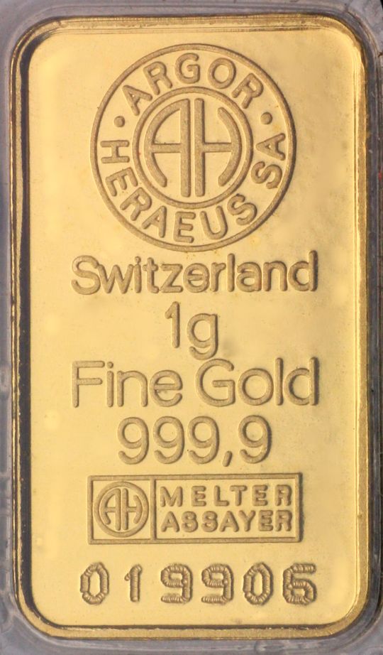 1g Goldbarren Argor 1g Goldbarren Argor