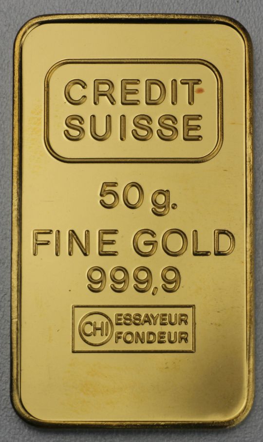 50g Credit Suisse Goldbarren