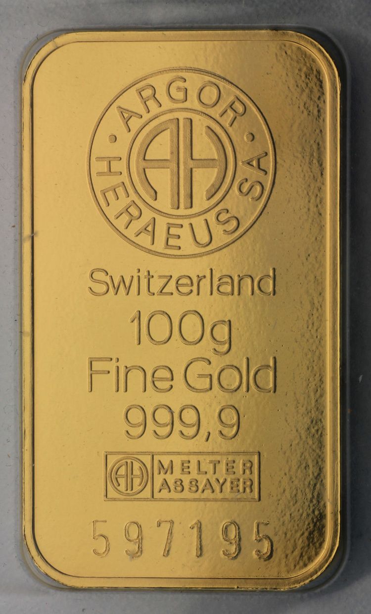 Argor Heraeus 100g Goldbarren Argor Heraeus 100g Goldbarren