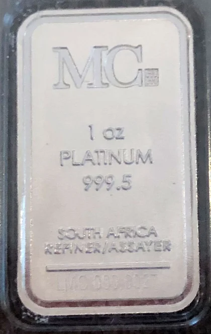 1oz Platinbarren MC