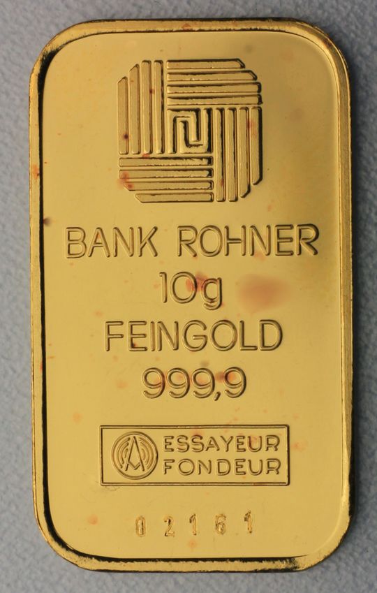 10g Goldbarren Bank Rohner