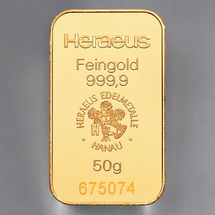 50g Goldbarren Heraeus