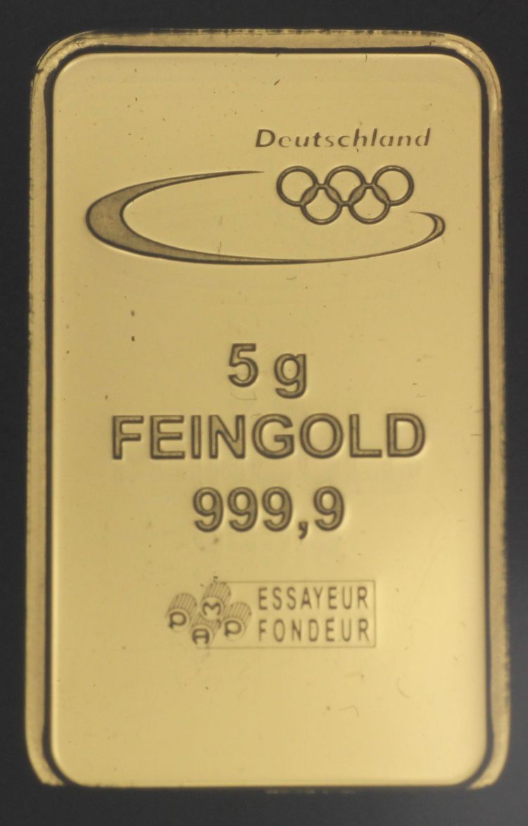 5g Olympia Goldbarren PAMP 5g Olympia Goldbarren PAMP