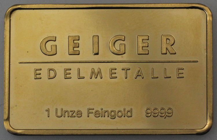 1oz Goldbarren Geiger Edelmetalle 1oz Goldbarren Geiger Edelmetalle
